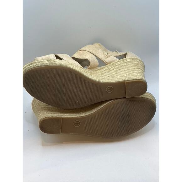 MERONA Women's Tan Alexa Strappy Peep-Toe Cork Wedge Sandals SZ 11 - Picture 9 of 11